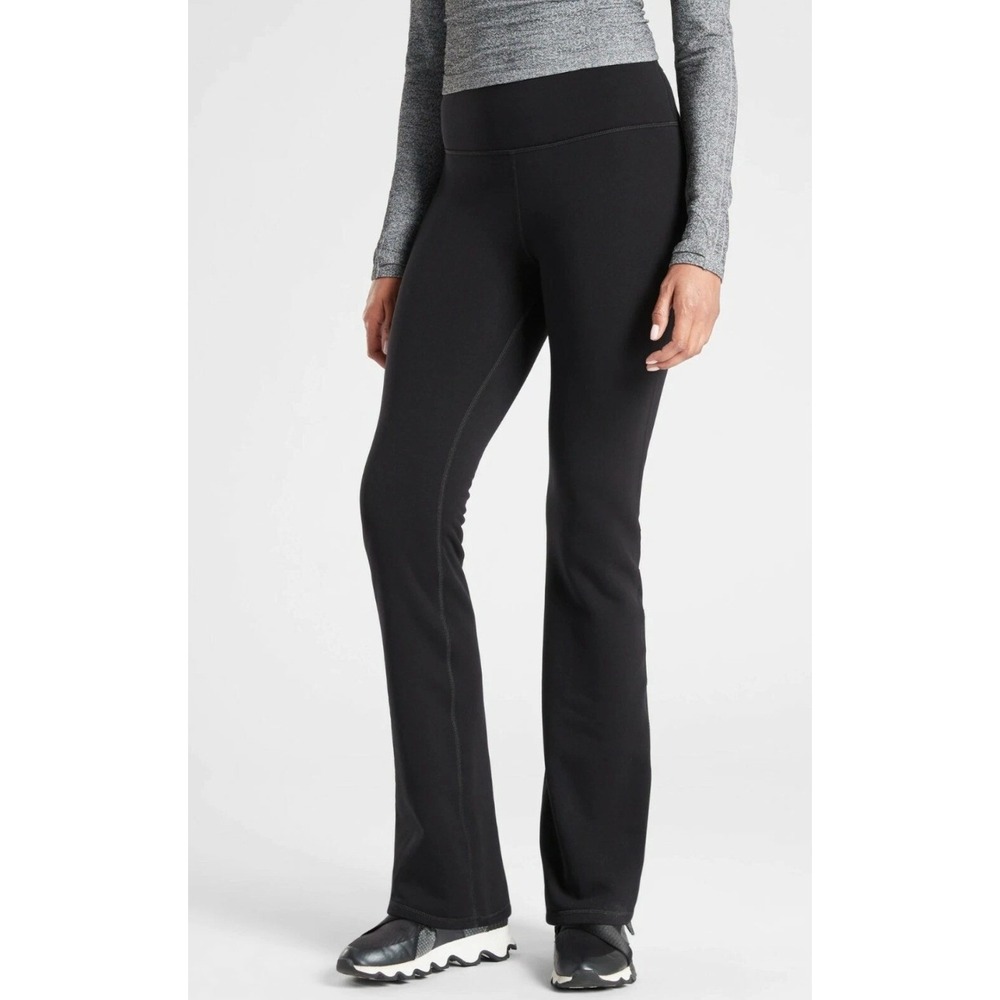 Athleta Black Altitude Polartec Power Stretch Fleece Lined Yoga Pants Sz Large